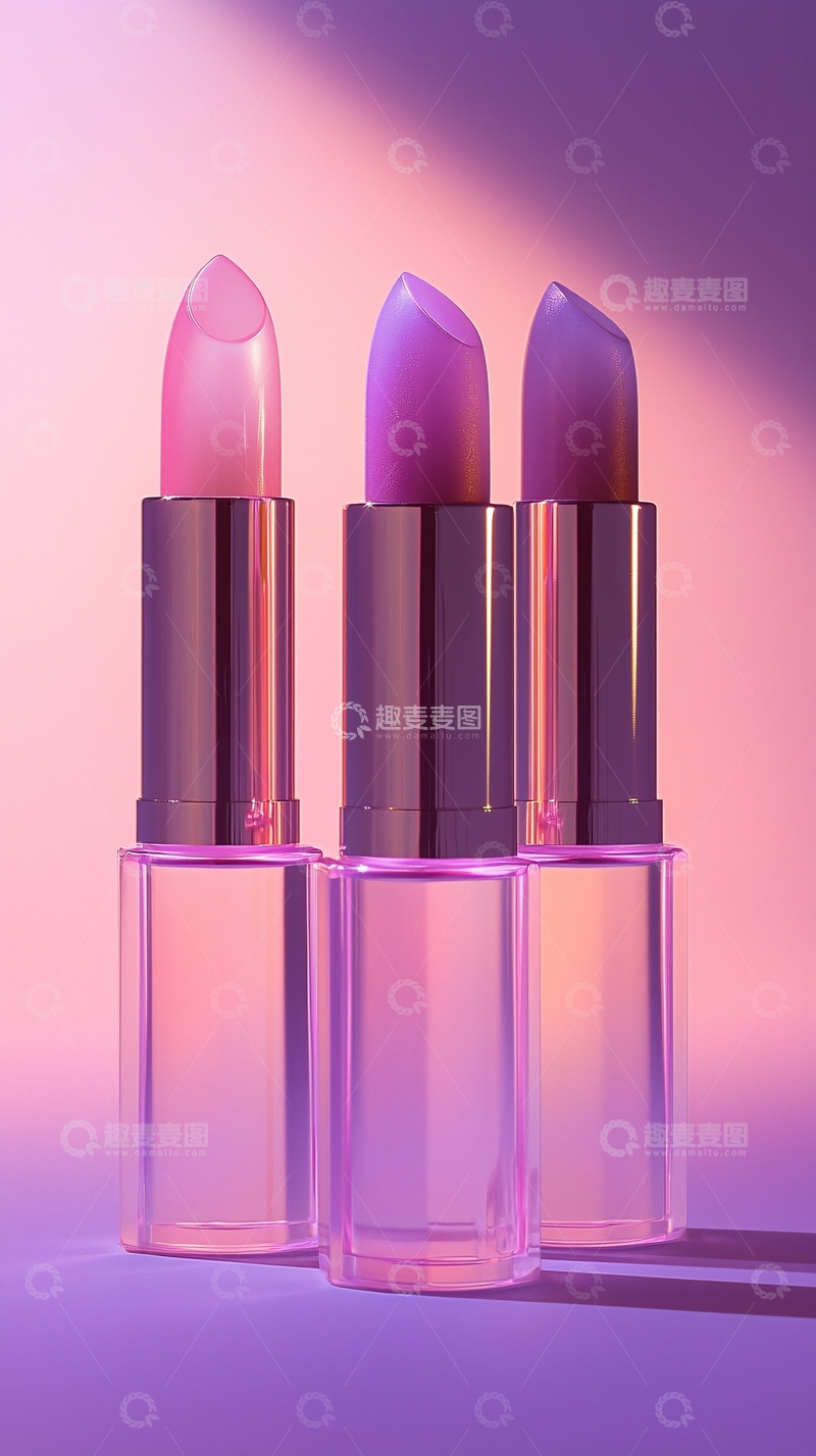 高清大图下载【趣麦麦图】三支粉色系唇膏