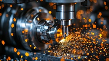 精密金属加工火花四溅