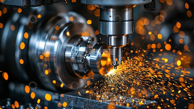 高清大图下载【趣麦麦图】精密金属加工火花四溅