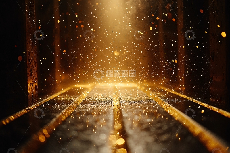 高清大图下载【趣麦麦图】金色光芒下的金属纹理
