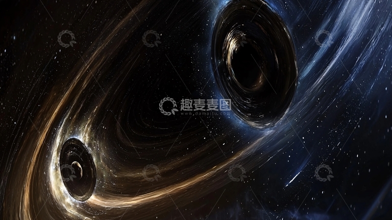 高清大图下载【趣麦麦图】黑洞碰撞吸积盘