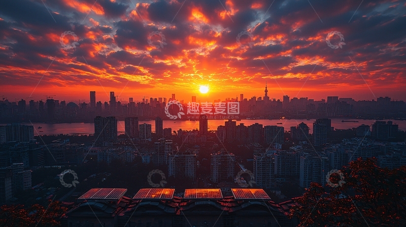 高清大图下载【趣麦麦图】城市日出