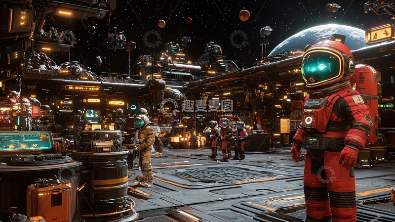 高清大图下载【趣麦麦图】太空宇航员