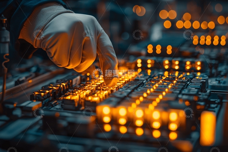 高清大图下载【趣麦麦图】电路板上的手指操作