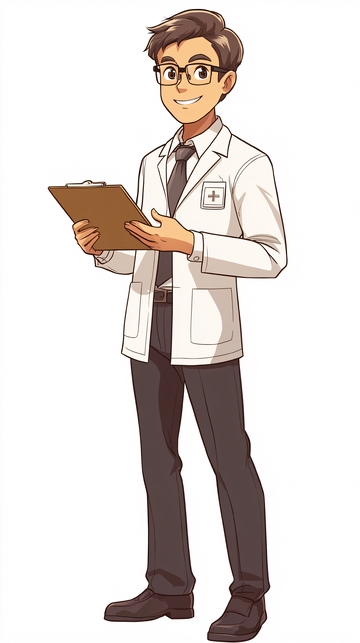 戴眼镜的卡通医生