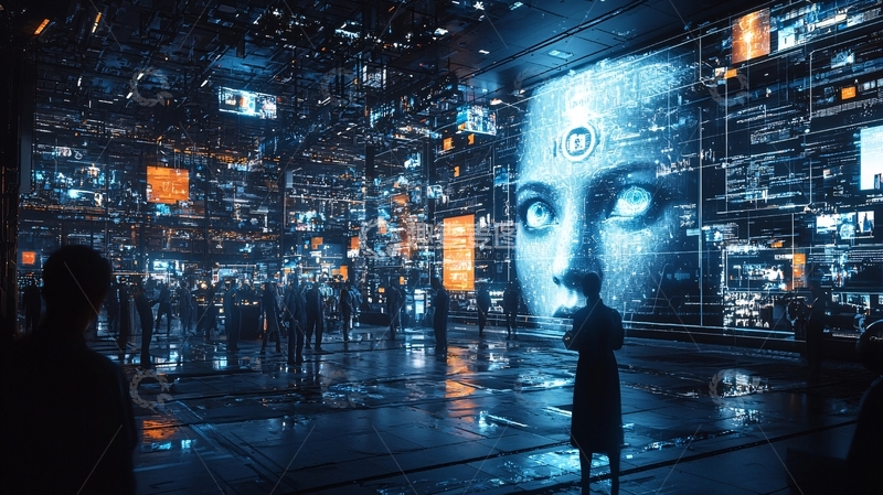 高清大图下载【趣麦麦图】未来科技感巨幕AI