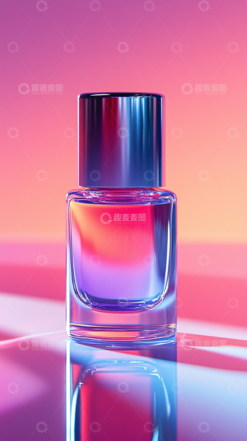 高清大图下载【趣麦麦图】渐变色香水瓶特写