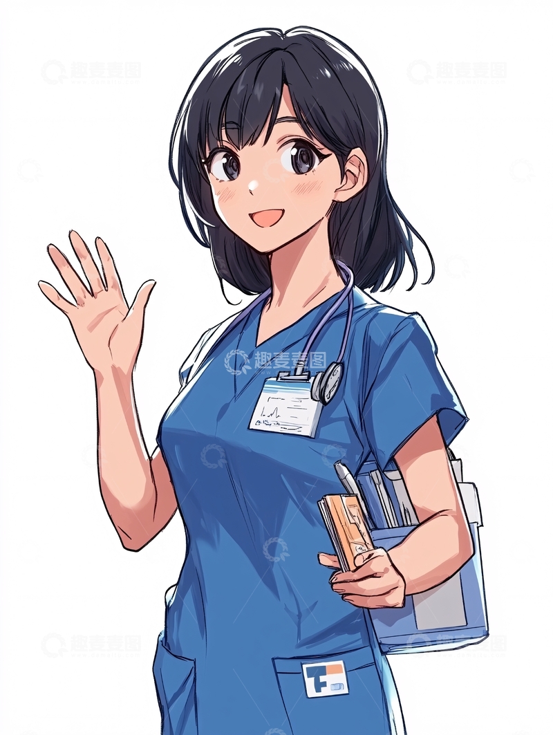 高清大图下载【趣麦麦图】可爱护士卡通形象