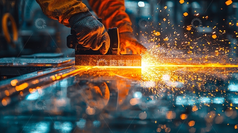 高清大图下载【趣麦麦图】金属切割火花四溅