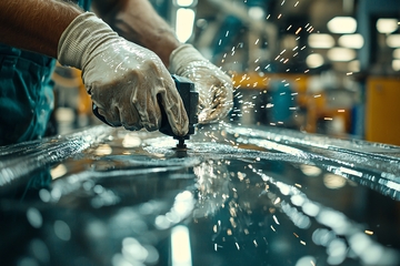 金属表面打磨火花四溅