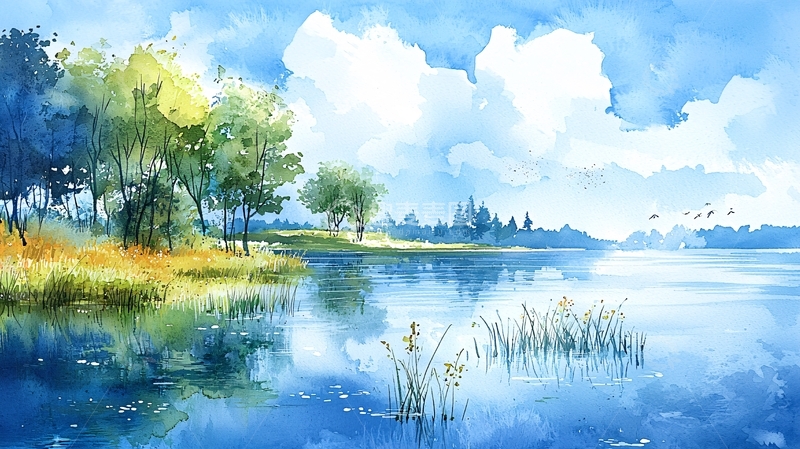 高清大图下载【趣麦麦图】水彩风景画