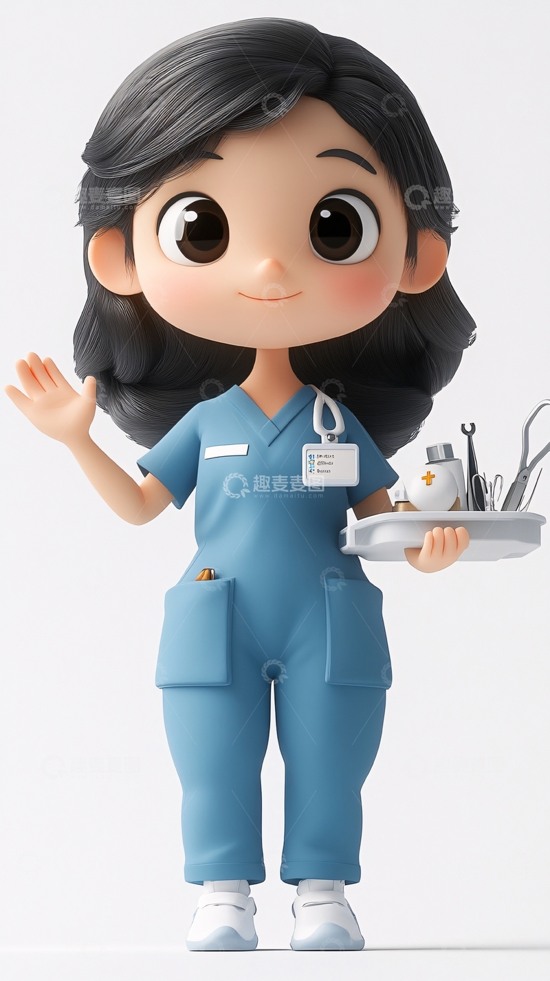 高清大图下载【趣麦麦图】卡通护士