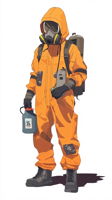 橙色防护服人物