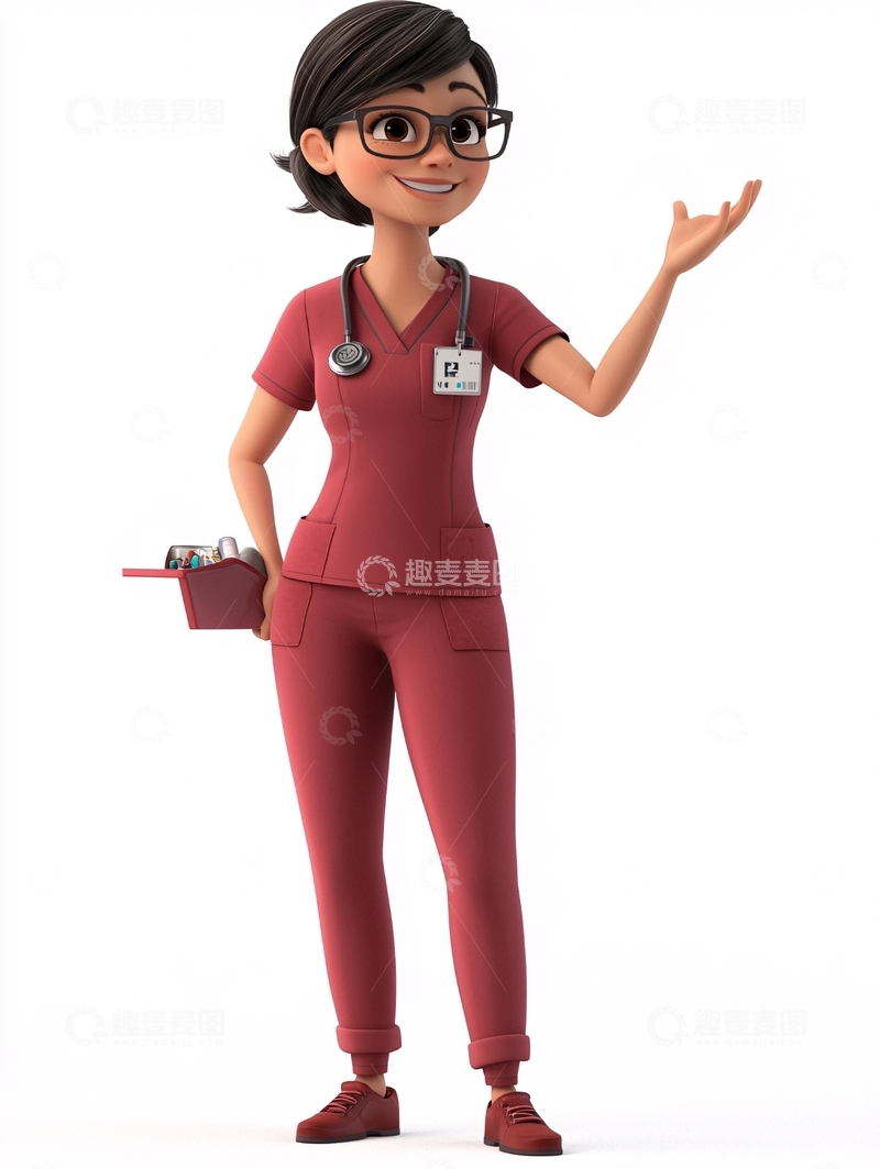 高清大图下载【趣麦麦图】卡通女护士