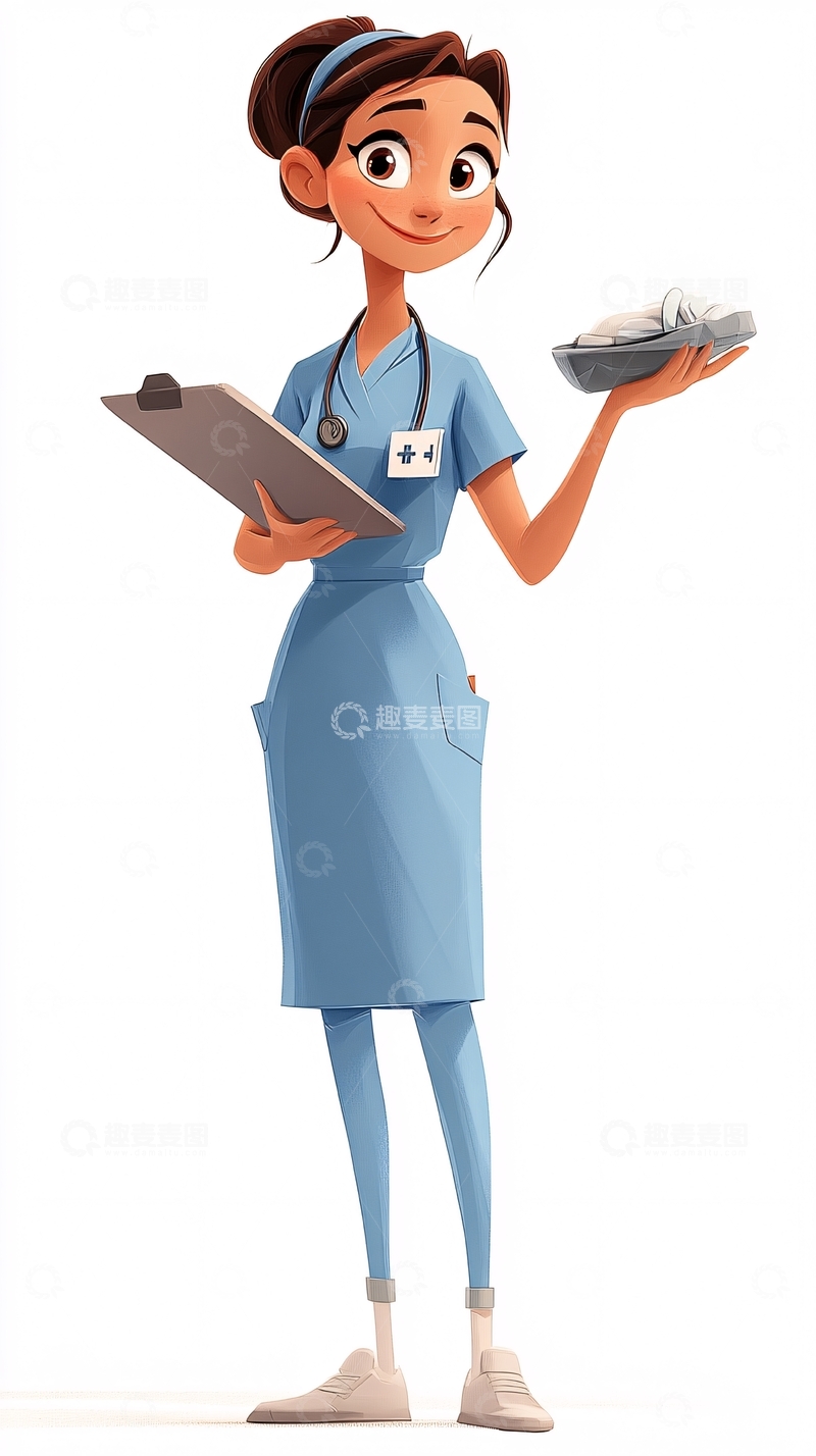 高清大图下载【趣麦麦图】卡通护士