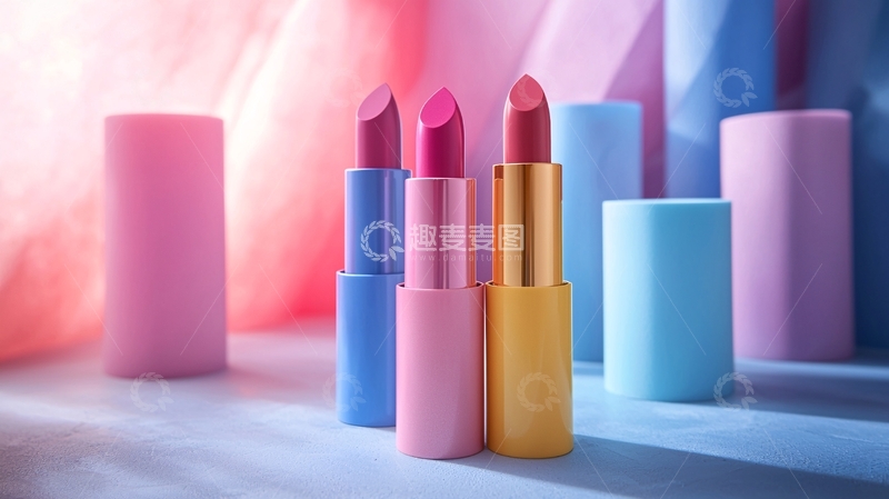 高清大图下载【趣麦麦图】彩色口红静物摆拍