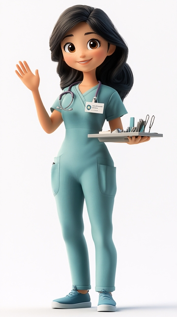 卡通女护士