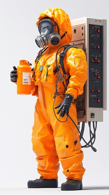 穿着防护服的人