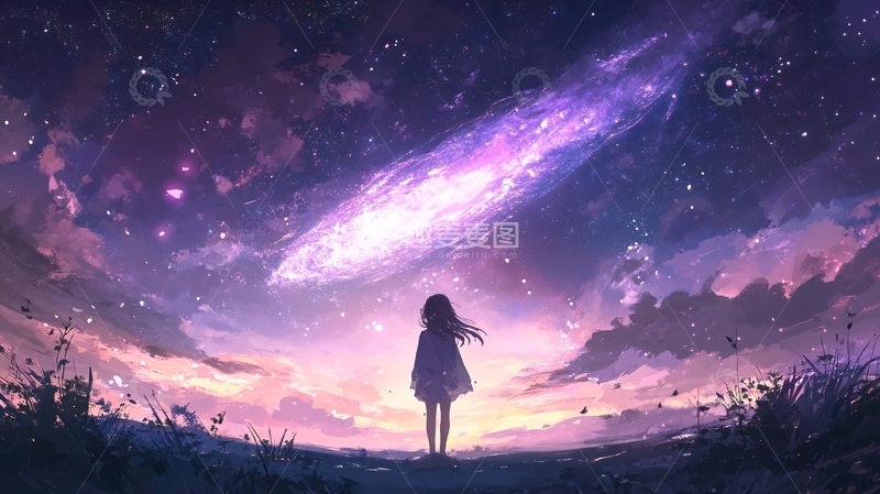 高清大图下载【趣麦麦图】星空少女