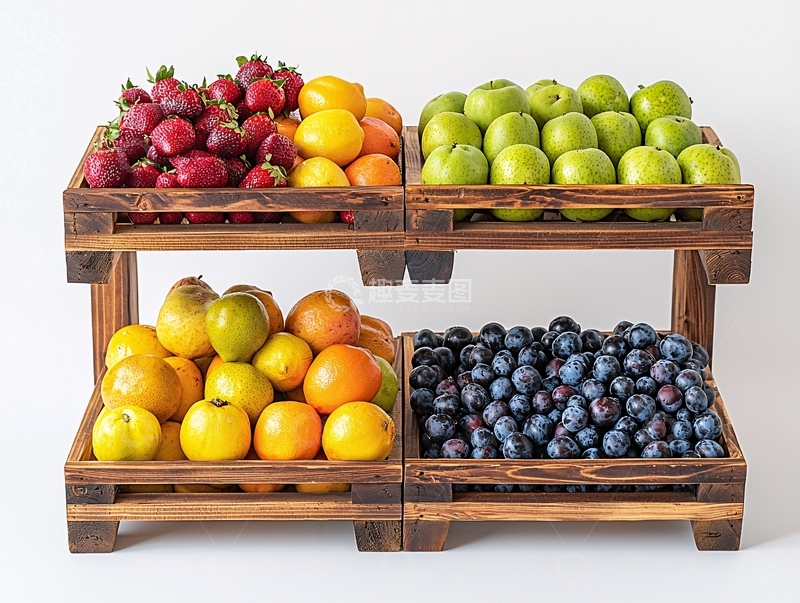 高清大图下载【趣麦麦图】水果木箱展示架