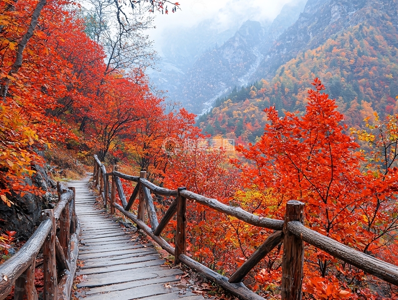 高清大图下载【趣麦麦图】秋日山间小路