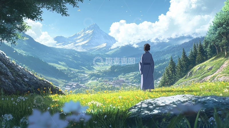 高清大图下载【趣麦麦图】唯美山峦田园景色