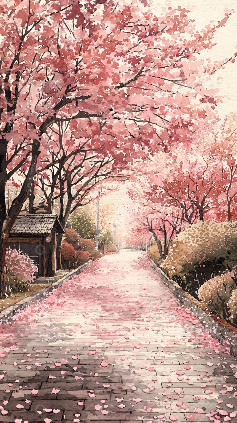 高清大图下载【趣麦麦图】樱花小路