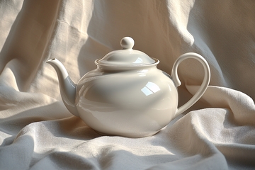 白色陶瓷茶壶