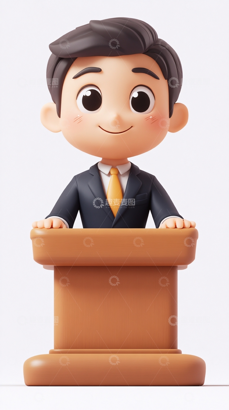 高清大图下载【趣麦麦图】卡通人物演讲