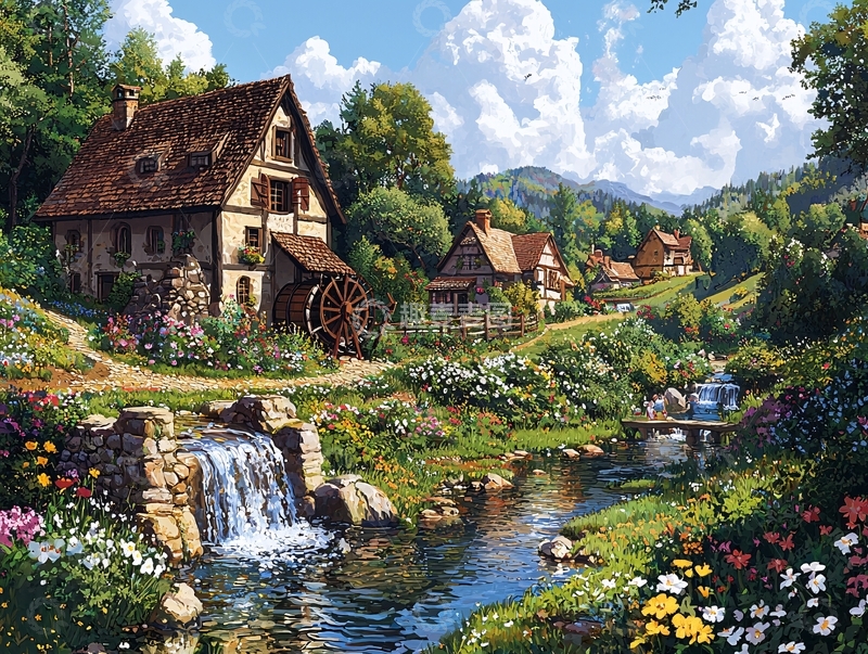 高清大图下载【趣麦麦图】风景如画的村庄