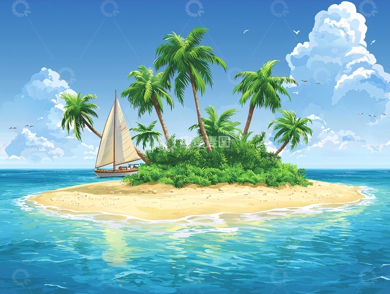 高清大图下载【趣麦麦图】热带小岛