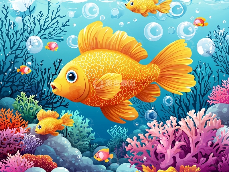 高清大图下载【趣麦麦图】卡通海洋鱼