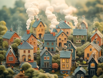 微缩房屋小镇鸟瞰图