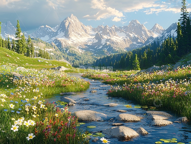 高清大图下载【趣麦麦图】山清水秀的田园风光