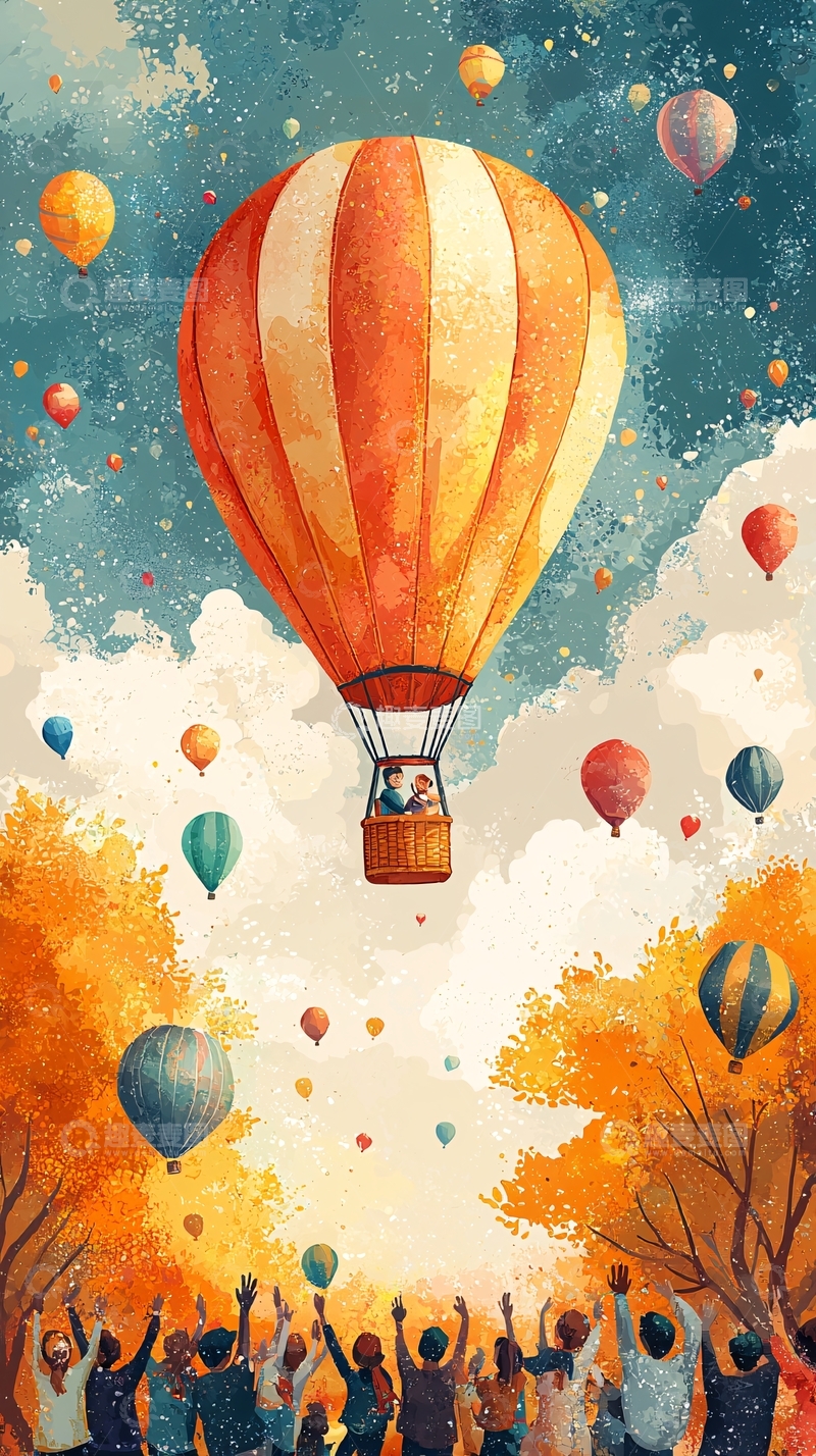 高清大图下载【趣麦麦图】热气球