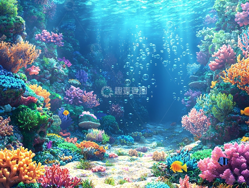 高清大图下载【趣麦麦图】海底珊瑚礁景观