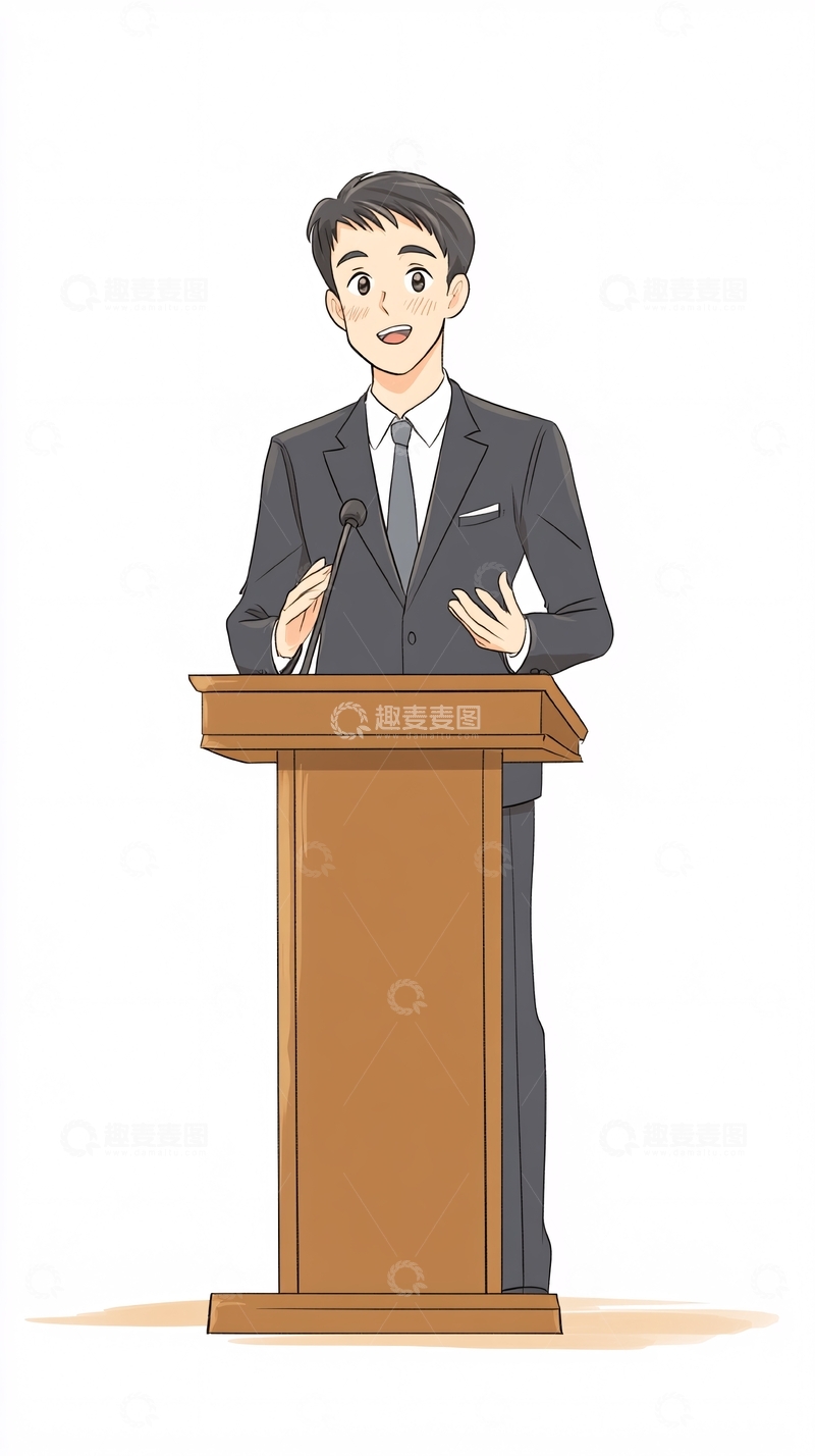 高清大图下载【趣麦麦图】西装男演讲