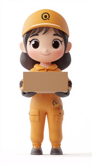 卡通快递员女孩