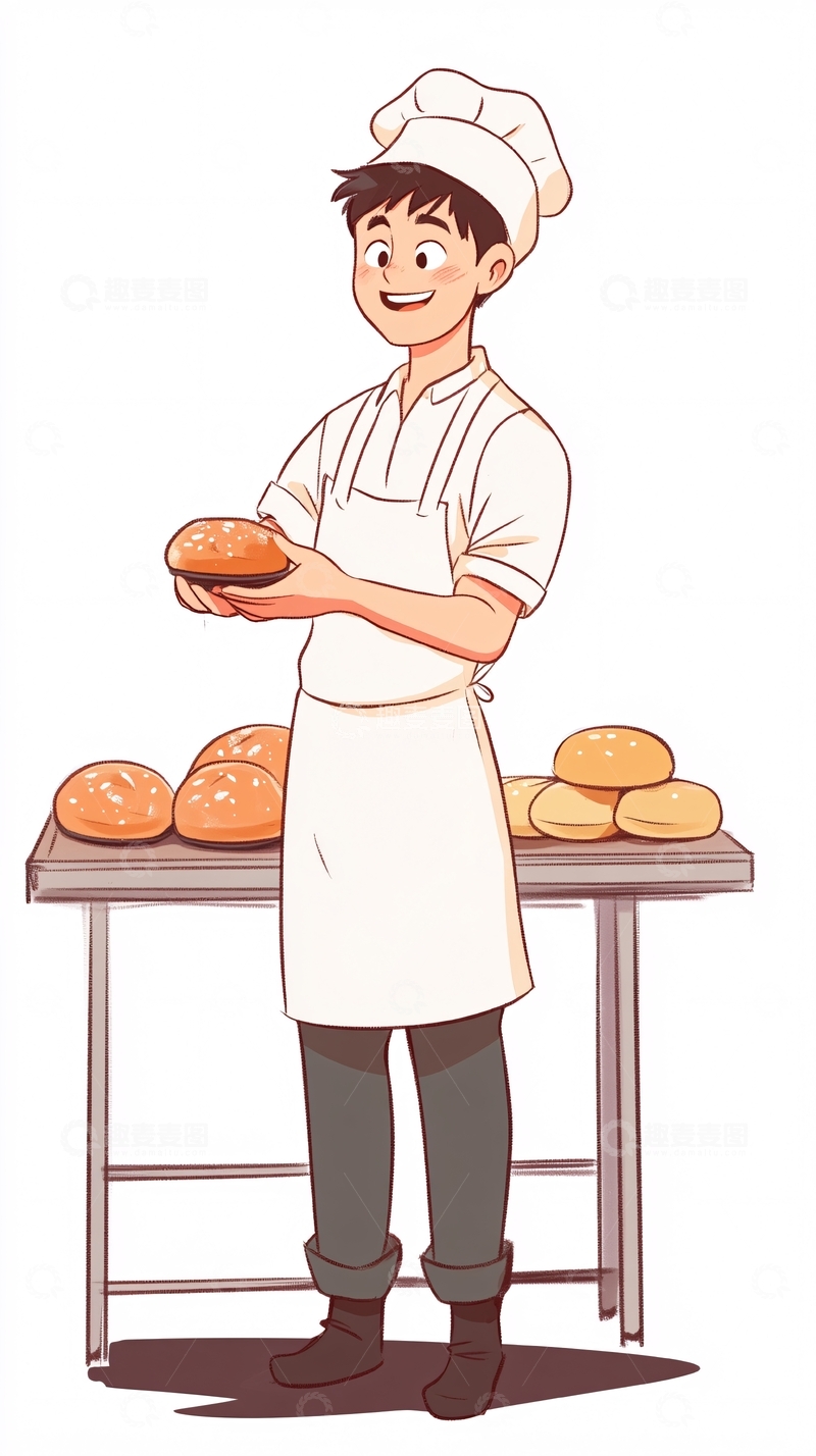 高清大图下载【趣麦麦图】烘焙师