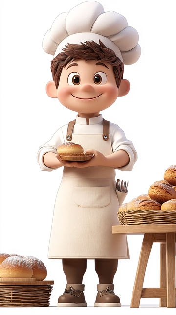 卡通面包师