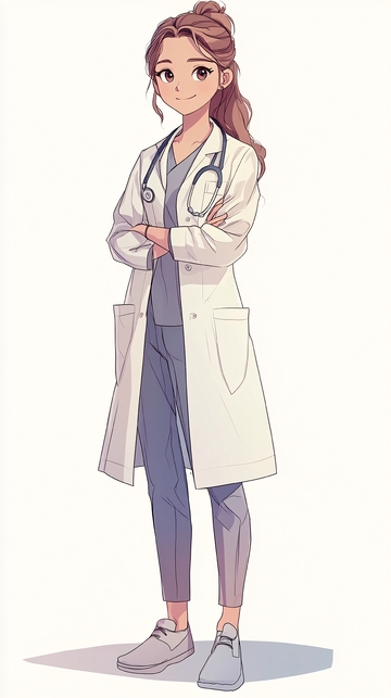 穿着白大褂的女性医生