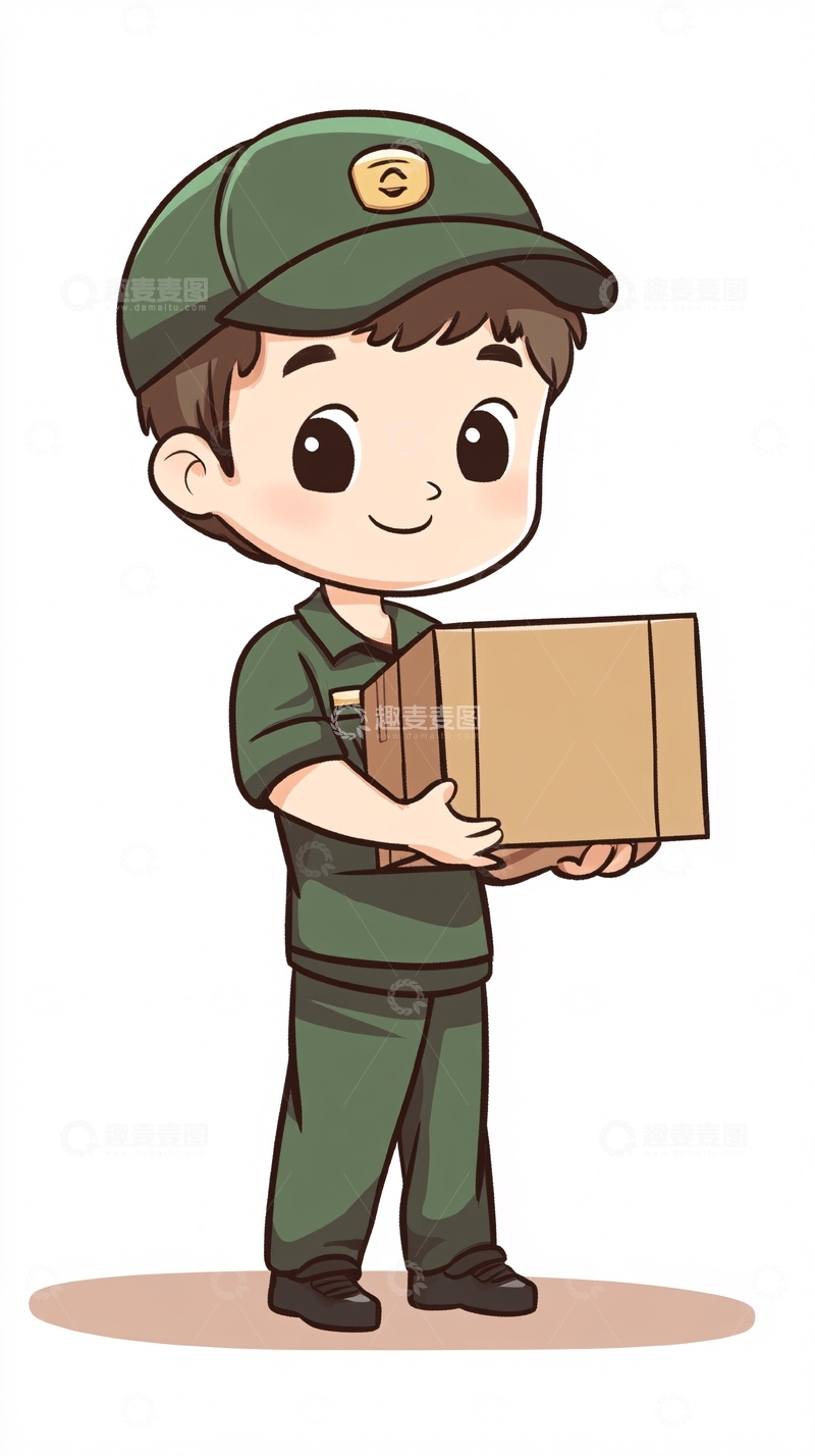 高清大图下载【趣麦麦图】卡通快递员