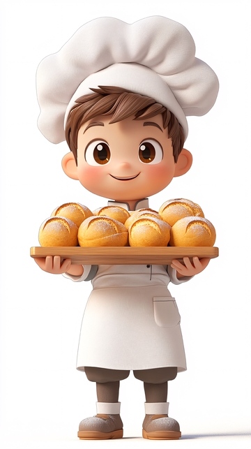 可爱卡通小面包师