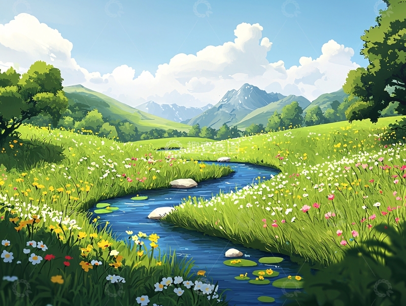 高清大图下载【趣麦麦图】阳光明媚的田园风光