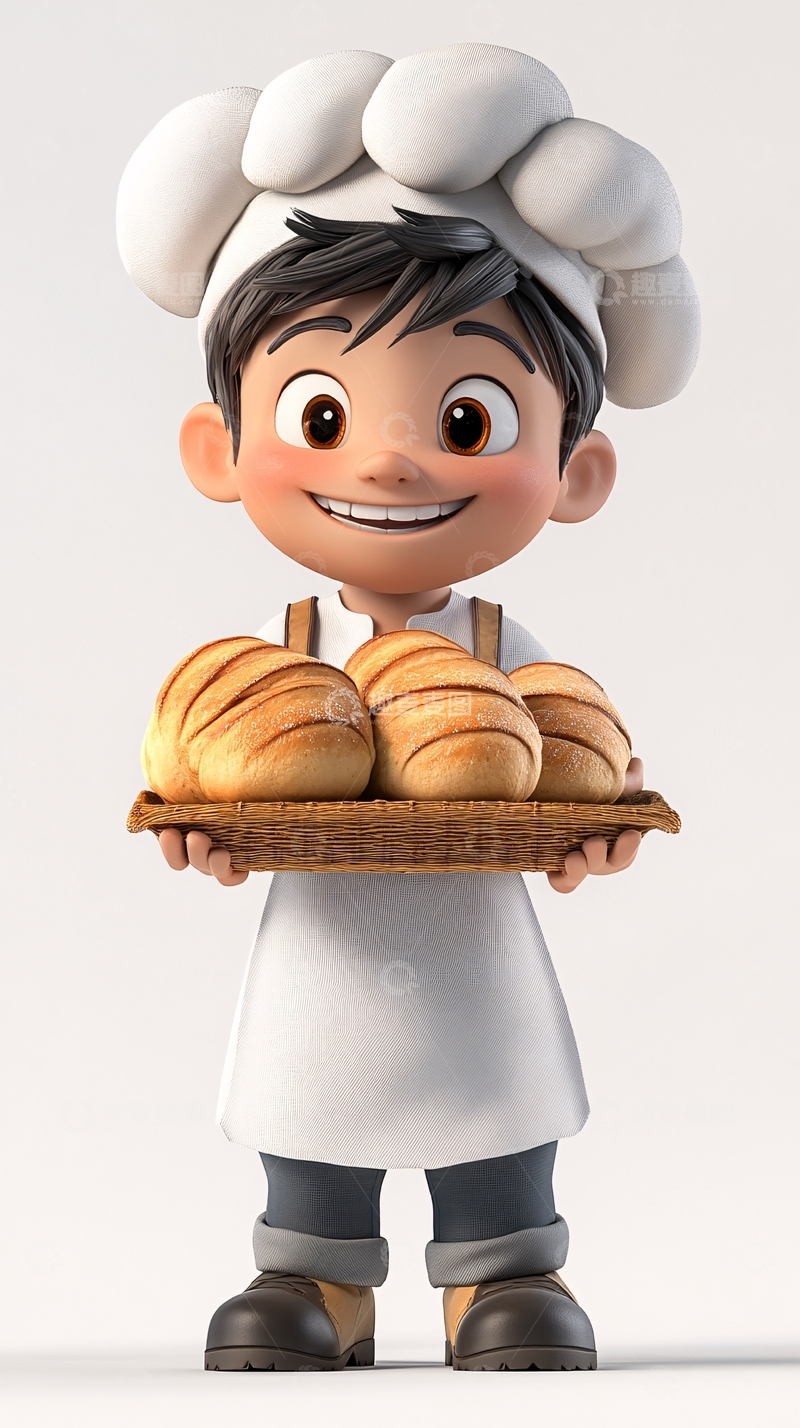 高清大图下载【趣麦麦图】可爱卡通小面包师