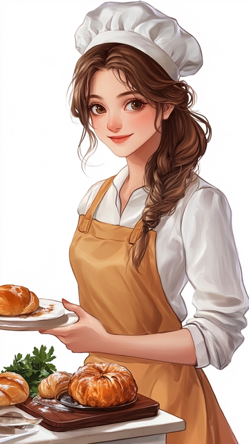 甜美面包师女孩