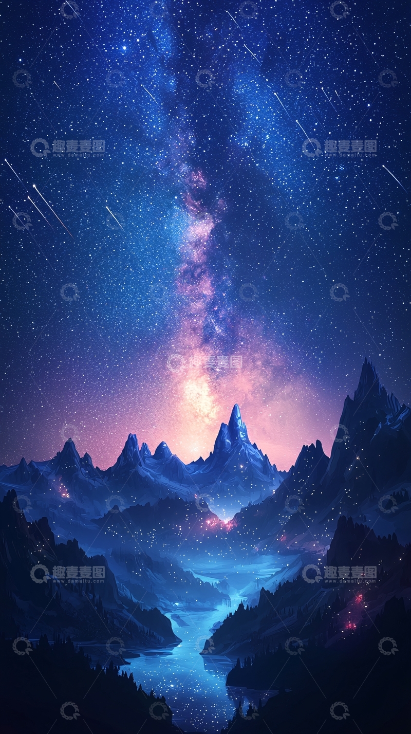 高清大图下载【趣麦麦图】星空山脉2