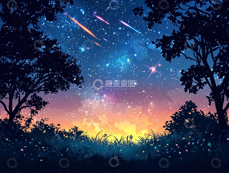 高清大图下载【趣麦麦图】星空背景下的唯美景色