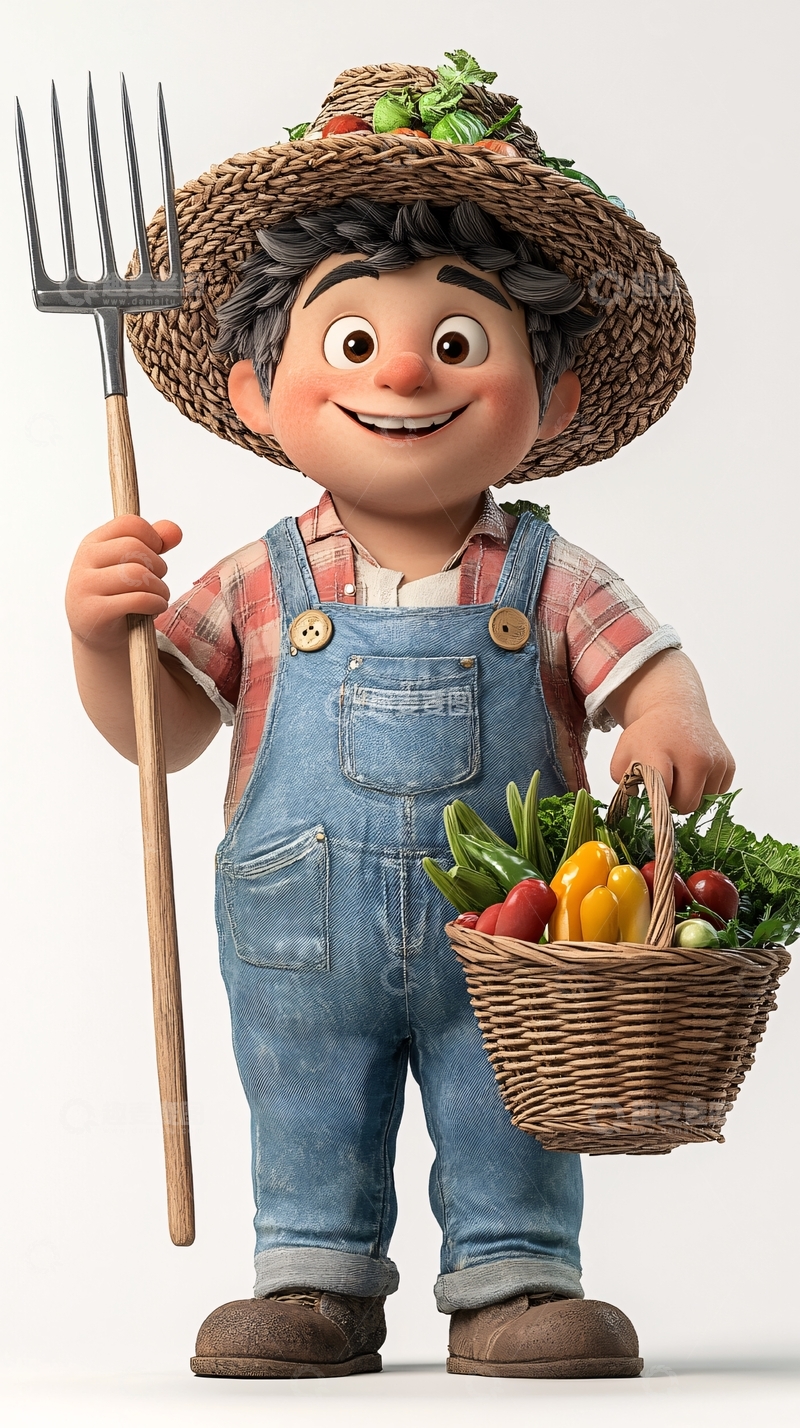 高清大图下载【趣麦麦图】卡通农夫