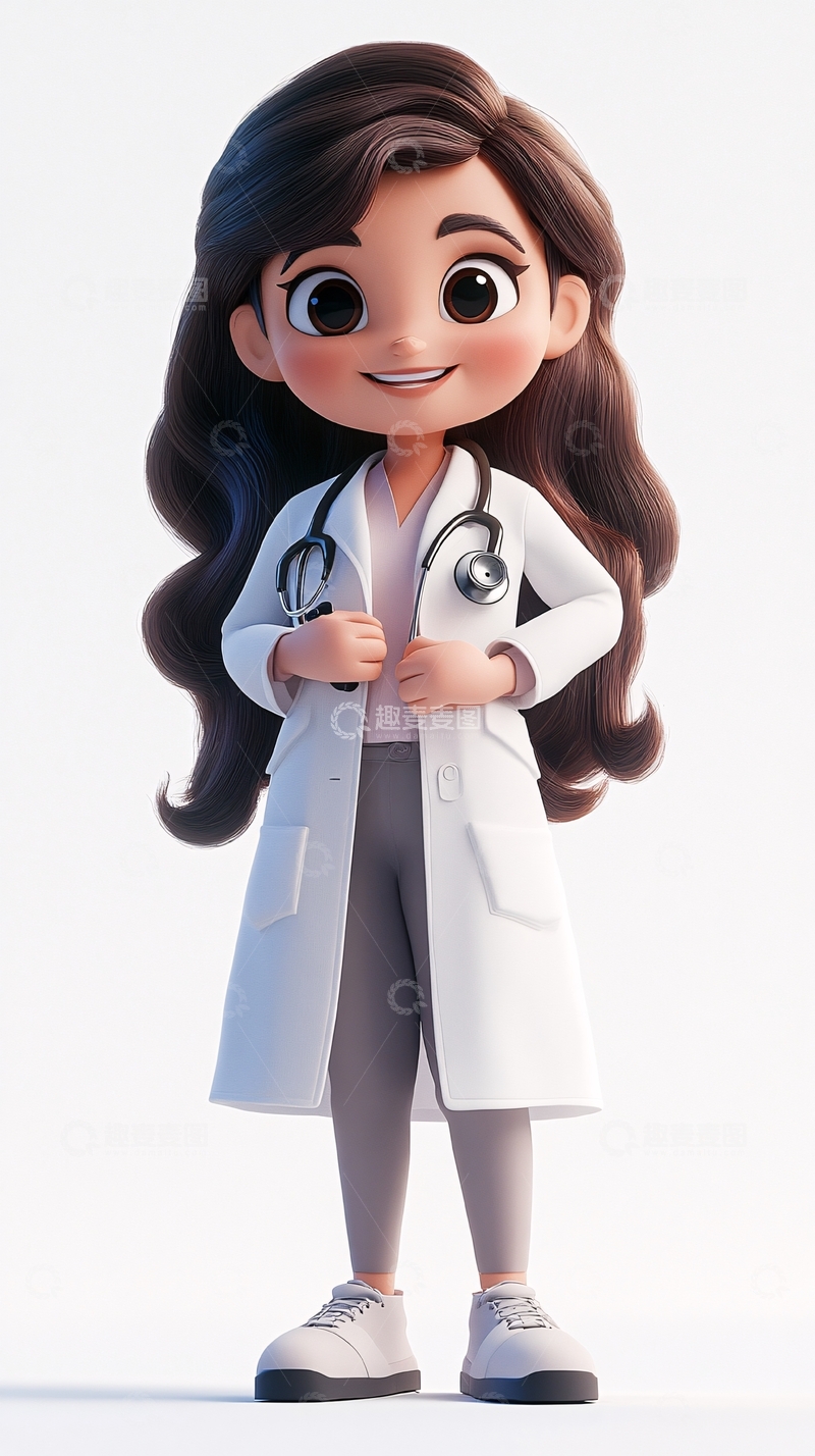 高清大图下载【趣麦麦图】卡通女医生